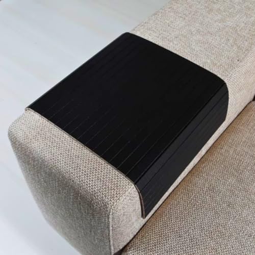 HOMCOM Vassoio da Divano per Bracciolo Flessibile Legno di Bambù
