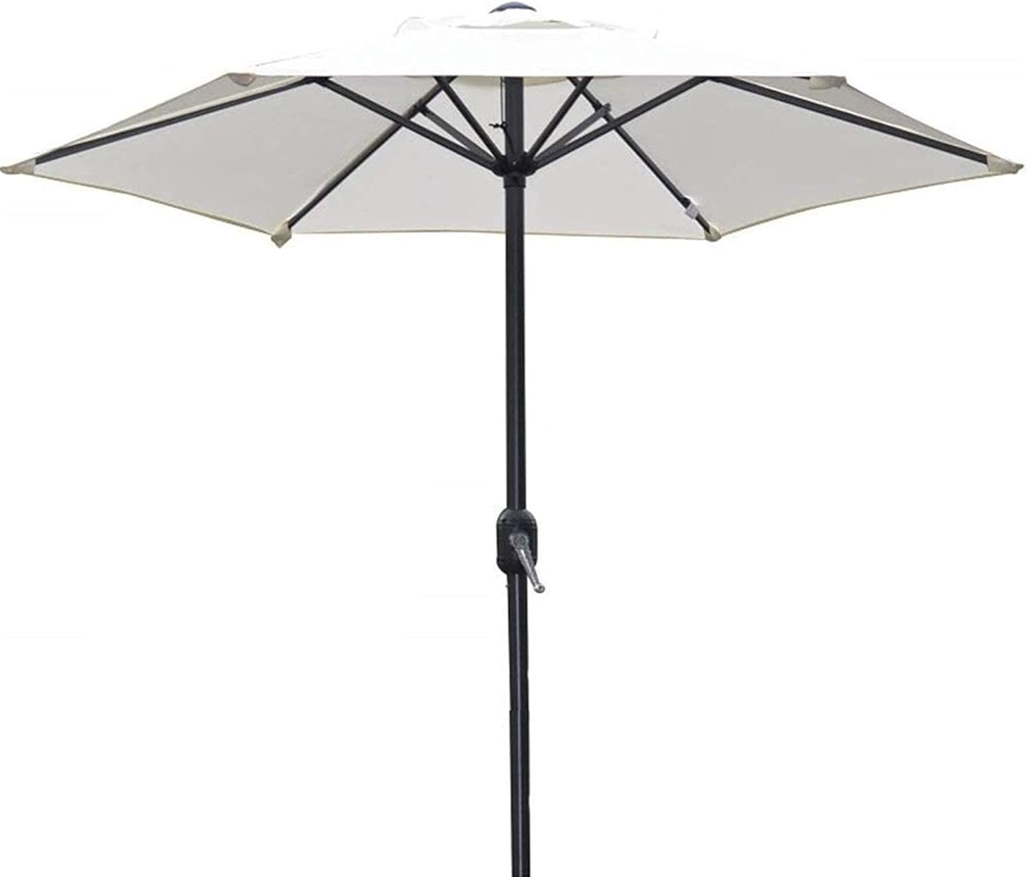 Outdoor Garden Parasols Patio Umbrella Outdoor Table Umbrella with 6 Sturdy Ribs, White Garden Parasols with Crank for Backyard Poolside Deck good