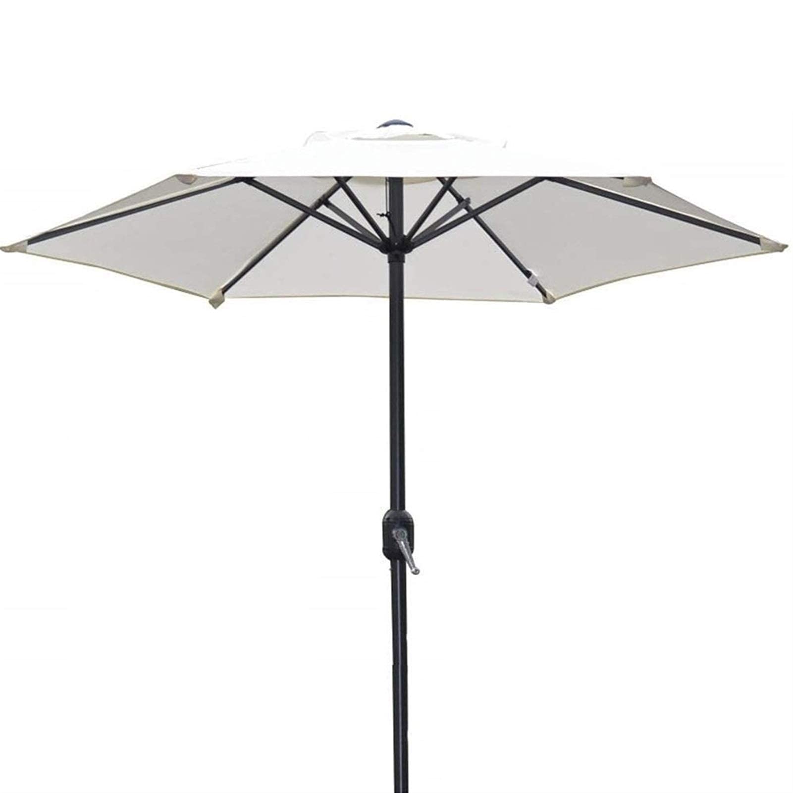 HCZKIUJY Outdoor Garden Parasols Patio Umbrella Outdoor Table Umbrella with 6 Sturdy Ribs, White Garden Parasols with Crank for Backyard Poolside Deck