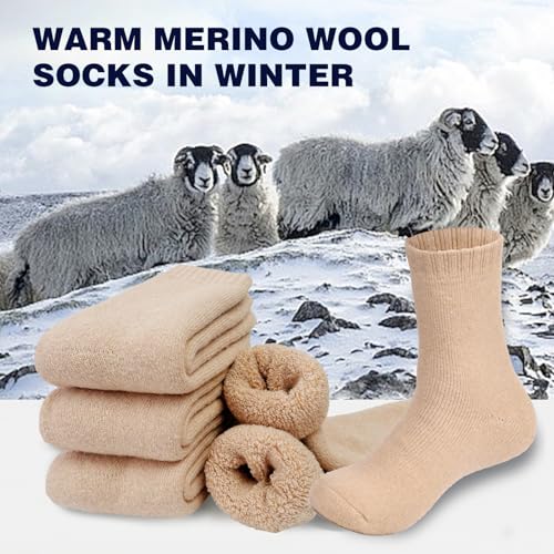 3 Pairs Women Marino Wool Socks Large Size Heavy Winter Warm Thermal Cashmere Soft Super Thick Socks Cold Weather2