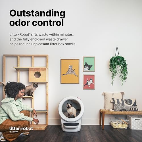Image of Litter-Robot 4 Core Bundle by Whisker, White - Automatic, Self-Cleaning Cat Litter Box, WiFi Enabled, Includes Litter-Robot 4, Mat, 3 OdorTrap Refills, 10 Liners, 30 Wipes, 2 Carbon Filters