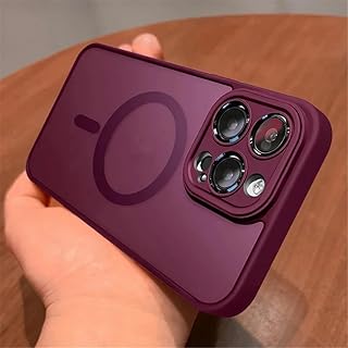 CIBOS Funda translúcida para iPhone 16E, 16, 15, 14, 13 Pro MAX, Protector de Lente de Carga Mate, Color Rojo Oscuro, para iPhone 12 Pro