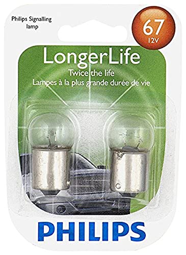 Philips Automotive Lighting 67 LongerLife Miniature Bulb, 2 Pack,67LLB2