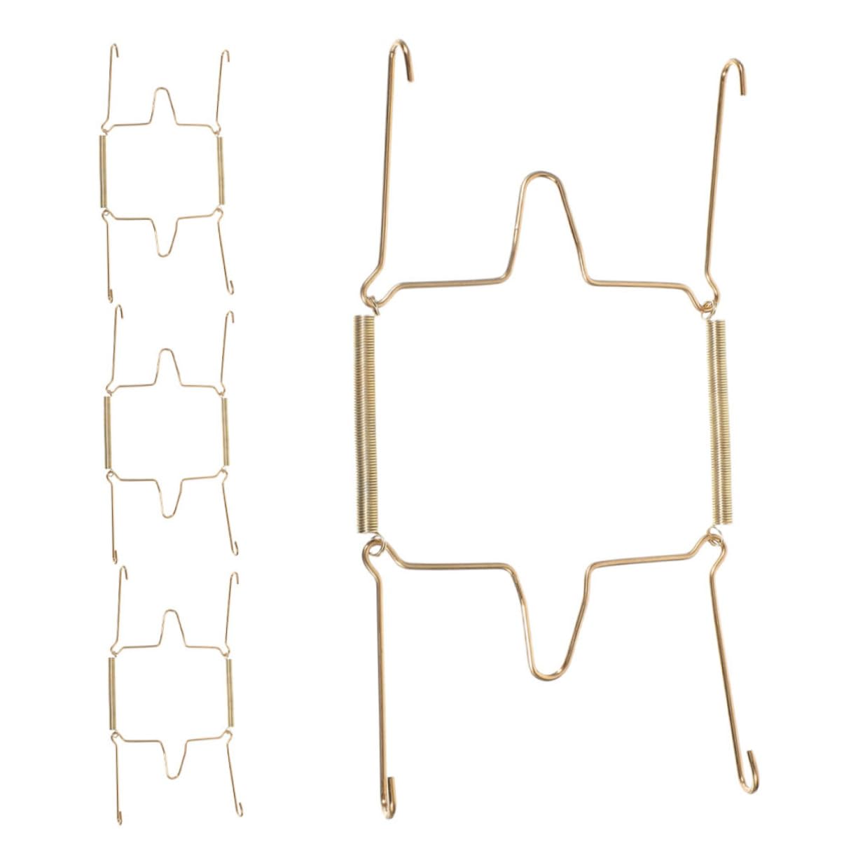 OKUMEYR Wide Range Decorative Plate Holders 4pcs U-shaped Spring Hangers Easy to Install No Tools Needed for Wall Display