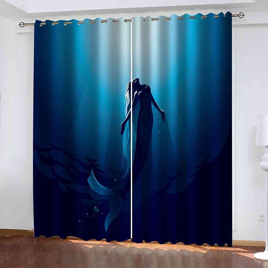 Rideau de salon et chambre d'enfant motif océan pour créer un espace de jeu