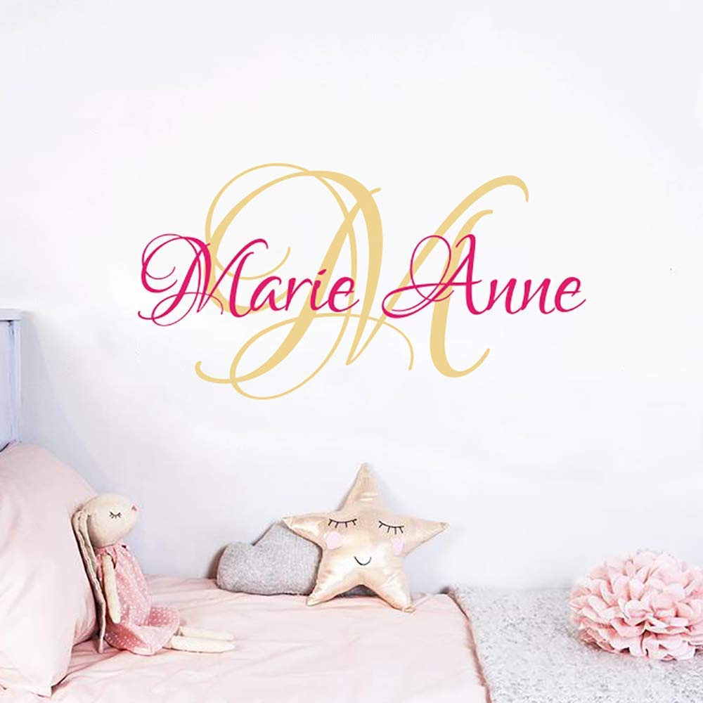 Girl Name Wall Decals/Baby Girl Name Nursery Wall Decor/Personalized Custom Name Vinyl Wall Art Decal Sticker/Teen Girls Name Bedroom Decor/Monogram Name Wall Decal vs29