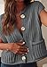 PRETTYGARDEN Women's Summer Sweaters Vest 2025 Sleeveless Button Down Cropped Pockets Chunky Knit Cardigan Trendy Tank Tops (Grey,Medium)