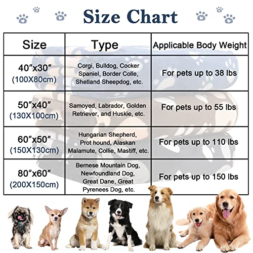 Ahoocustom Dog Blanket, Soft Fleece Dog Blankets For Large Dogs, Fluffy Flannel Pet Cat Puppy Blanket Mat Cover For Bed Couch, Cute Paw Print Throw Blanket For Dogs, Brown 50"X40" #TOP5