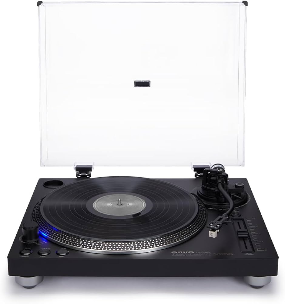 その他 AIWA APX-25 AIWA APX-1200BT/BK Professional Turntable with Bluetooth, USB