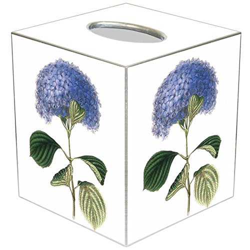 Blue Hydrangea Paper Mache Tissue Box Cover