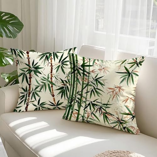 Housse coussin 60x60cm pour salon et chambre décor vintage vert - 3