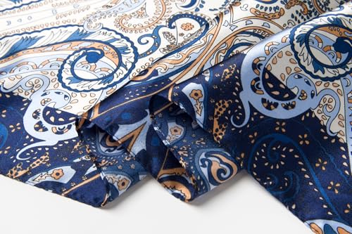 Image of 35 inch Men's Silk Cowboy Scarf - Oversized Western Bandana Neckwear, Large Square Scarf with Gift Packaging