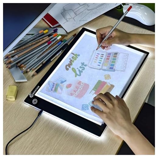 XIAOSTAR Light Box Drawing A4,Tracing Board with Brightness Adjustable for Artists, Animation Drawing, Sketching, Animation, X-ray Viewing