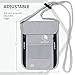 VENTURE 4TH Neck Wallet, RFID Blocking Passport Holder for Travel – Hidden Neck Pouch with 6 Compartments, Slim Lightweight Organizer with Adjustable Strap for Cash, Cards & Passport (Silver)