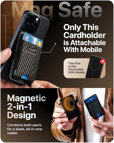 Claasico MagSafe Wallet for Men | RFID Blocking Slim Leather Card Holder with Pop-Up Mechanism | Ultra-Thin, Magnetic Design, Front Pocket Wallet, Compatible with MagSafe iPhone Models3