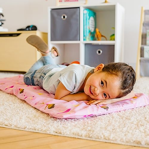 Image of Wildkin Kids Cotton Nap Mat Cover for Girls - Soft Replacement Cover with Sewn-in Flap, Fits 1.5 inch Vinyl Sleep Mats, Machine Washable, Daycare & Preschool, Ages 2-6 - Ballerina