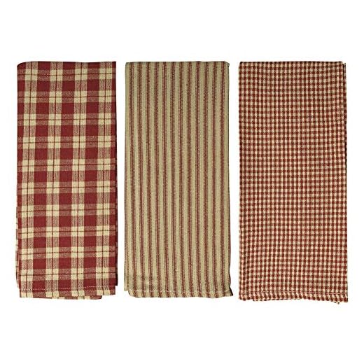 23+ Must-Have Ralph Lauren Kitchen Essentials for a Stylish Home 2 fillURbasket Burgundy Farmhouse Kitchen Towels Set of 3 Striped Buffalo Checked Plaid Dish Towels Red and Tan Towels for Decor Dishing Drying Cotton 15”x25”