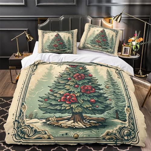 Housse de couette fermeture éclair Noël microfibre anti-pli - 5
