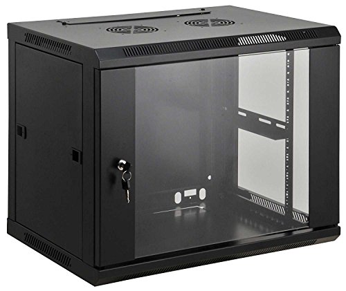Preisvergleich Produktbild kab24® Netzwerkschrank Serverschrank Wandhehäuse Netzwerk Wandschrank Wandverteiler SOHO Schrank schwarz 19 Zoll 15 HE H:77 x B:60 x T:60cm