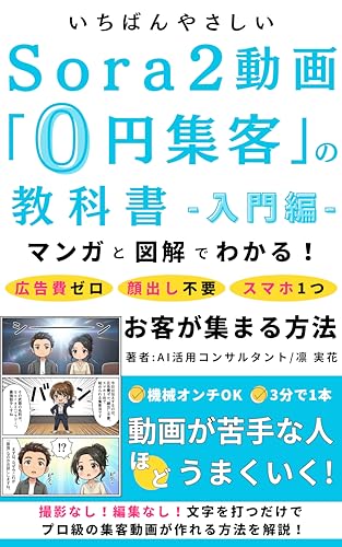 いちばんやさしい Sora 2動画「0円集客」の教科書【入門編】: マンガと図解でわかる。広告費ゼロ・顔出し不要・スマホ1つでお客が集まる方法