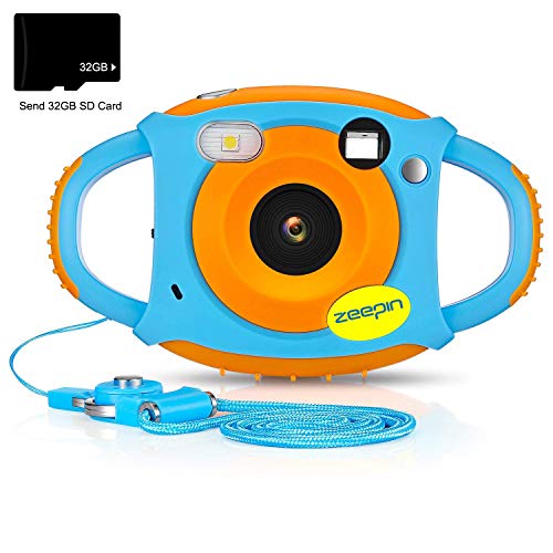 zeepin Cámara para niños, cámara Digital 1080P HD Recargable a Prueba de Golpes con Pantalla LCD de 1,77 Pulgadas, Efecto de Filtro de 7 Colores para niños