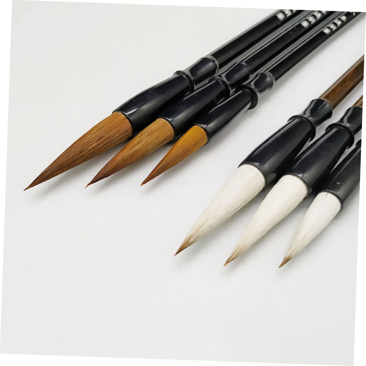 HOMSFOU 3sets Japanese Sumi Drawing Brush Large Wolf Hair Writing Brush Chinese Calligraphy Pen Art Ink Caligraphy Set 6pcs*3