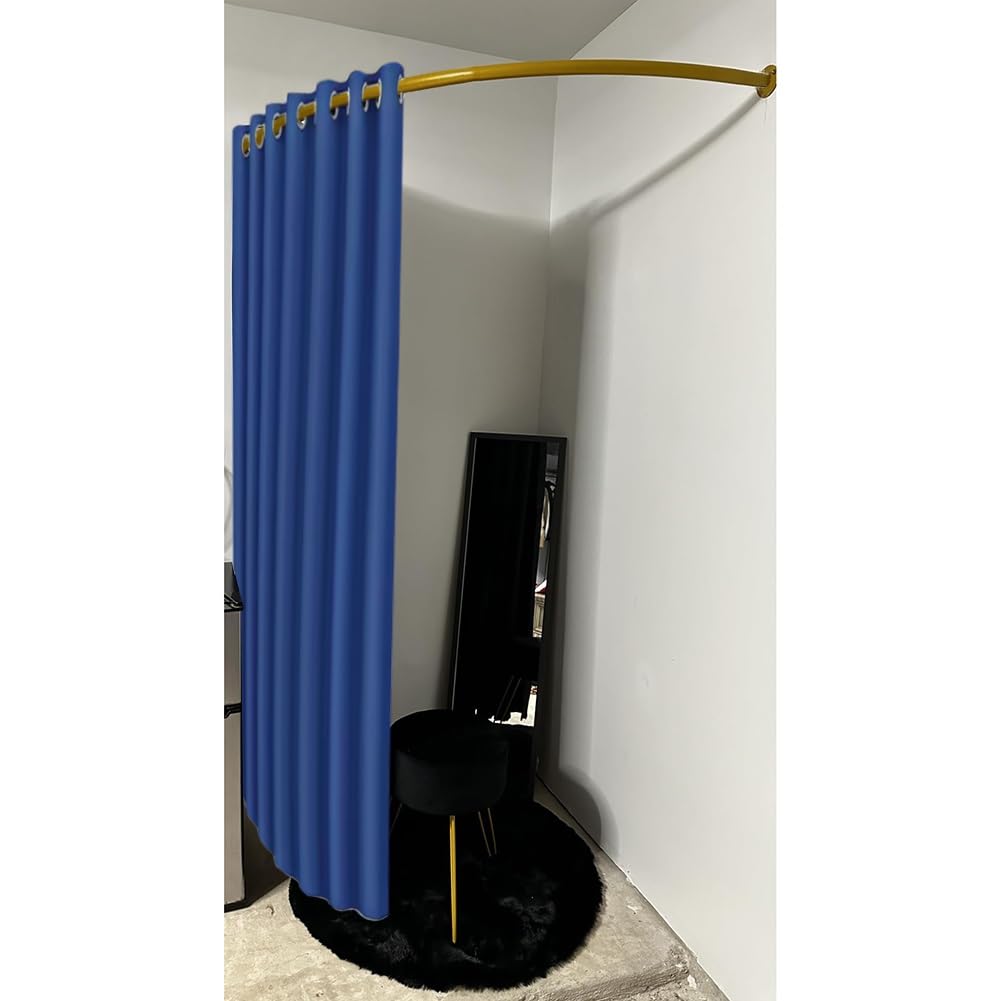 Niebieska zasłona do sklepu odzieżowego prywatność garderoba przegroda z drążkiem do zawieszania 120 cm x 120 cm przebieralnia do centrum handlowego i butiku