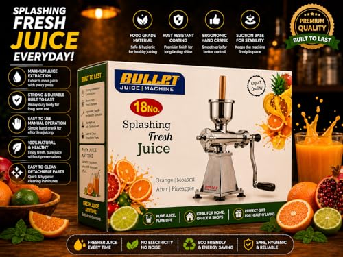Image of 18No BIG Size Bullet Aluminium Hand Juicer Silver Heavy Duty Manual Juicer | Heavy Duty Aluminium juicer