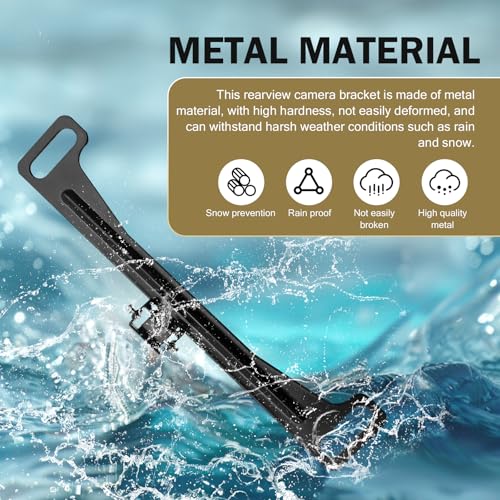 Image of Pack-1 Car License Plate Frame Rear View Camera Bracket, 7.8 inch x 1.4 inch US Standard Metal Rust-Proof License Plate Holder, 0.59 inch Reversing Camera Mounting Bracket, Universal for Cars (Black)