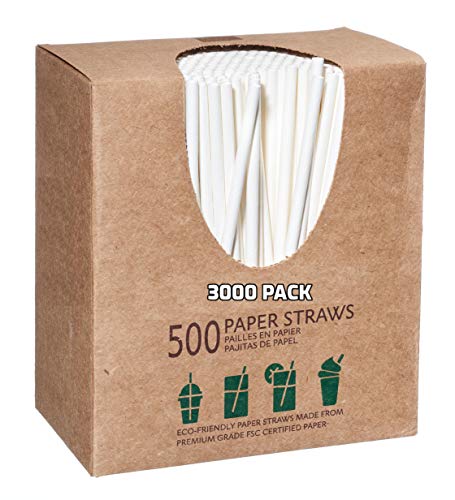 Pitillos de papel desechables blancos 3000 pack 19.69 cm miniatura 1