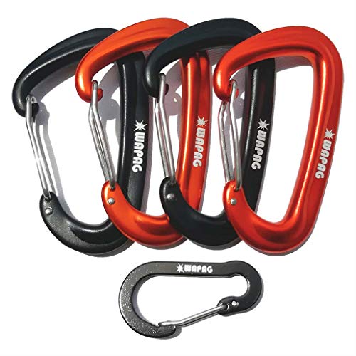 WAPAG Carabiner Clip, 12KN / 2645lbs 7075 Aluminum Heavy Duty Caribeaners, Small Carabiner
