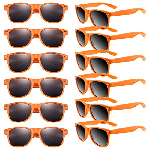 TUPARKA 12 Pack Kids Sunglasses in Bulk for School and Birthday Party, Beach Pool Goody Bag Fillers, Orange
