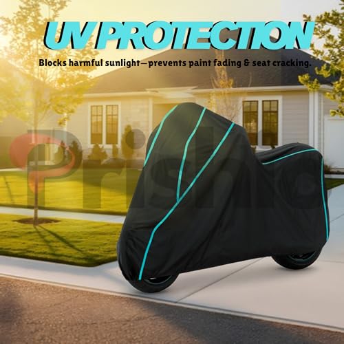 Image of Waterproof Bike Cover for TVS Ronin | Dustproof, UV Heat Resistant & Windproof with Full Bottom Elastic, Heavy Duty Polyester Fabric, Triple Stitched - Black