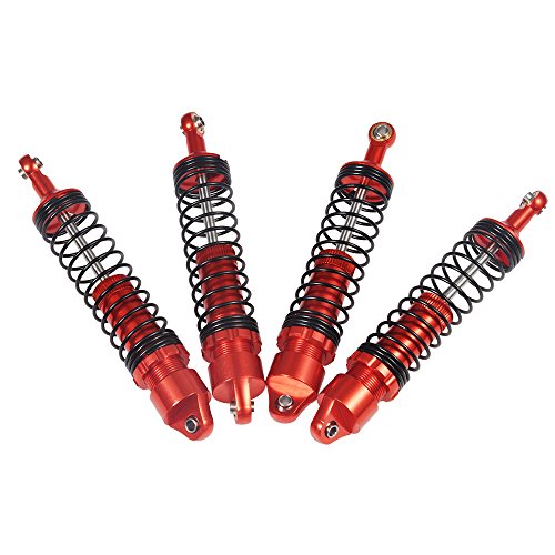 4Pcs Ajustable Shock Absorber Red For 1/10 Rc Trx-4 Wraith Scx10 D90 (100Mm) #TOP2