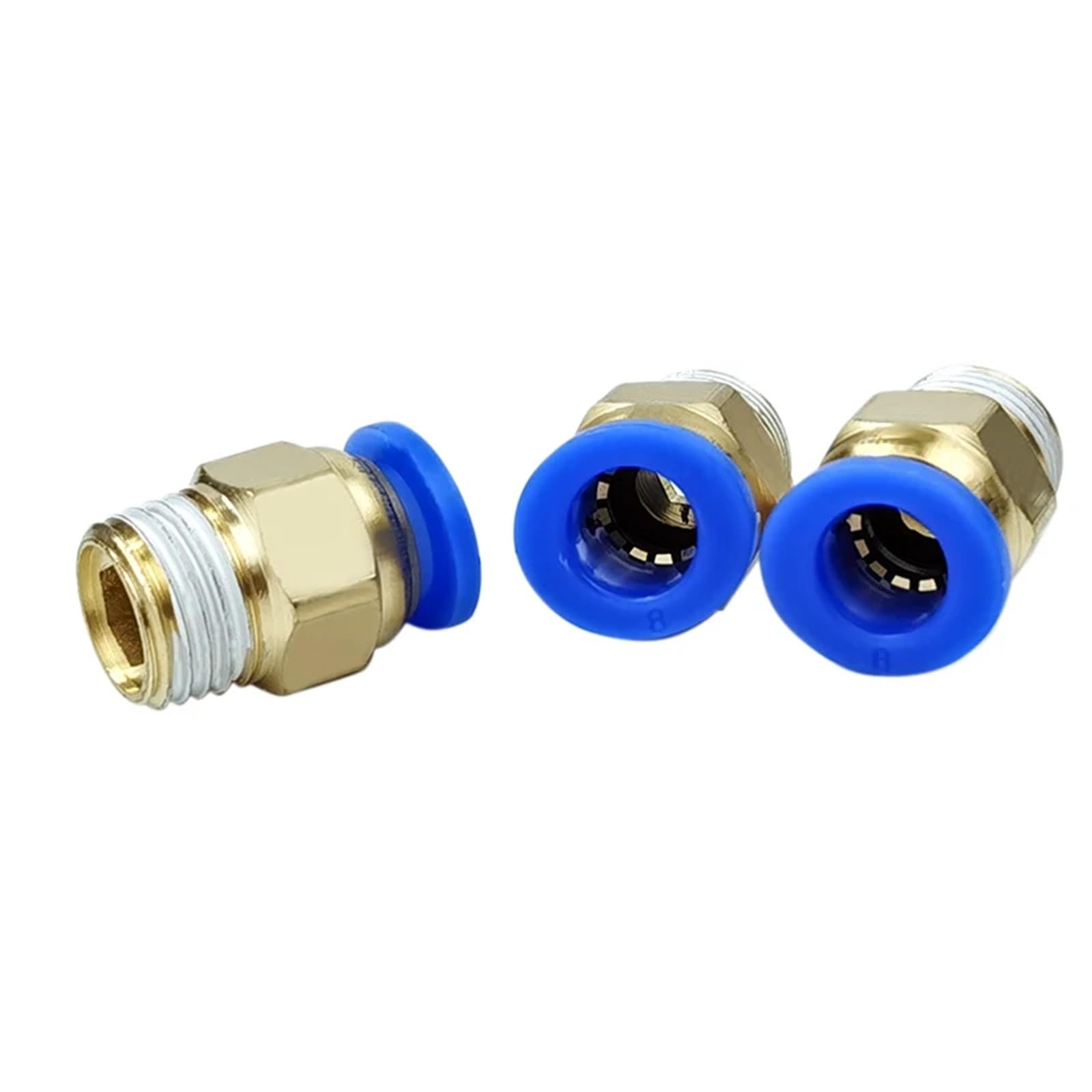 10 conectores neumáticos PC8-02 for tubo de 8 mm con rosca macho de 1/4".