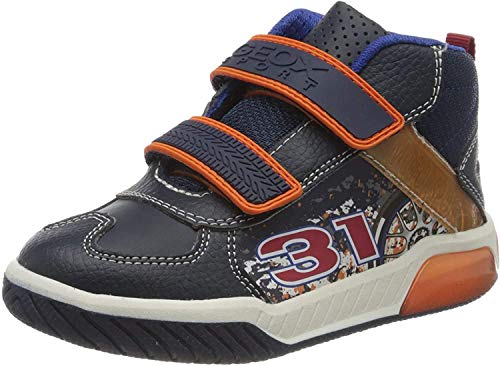 Geox J INEK Boy A, Zapatillas Altas Niños, Blue (Navy/Orange C0820), 29 EU