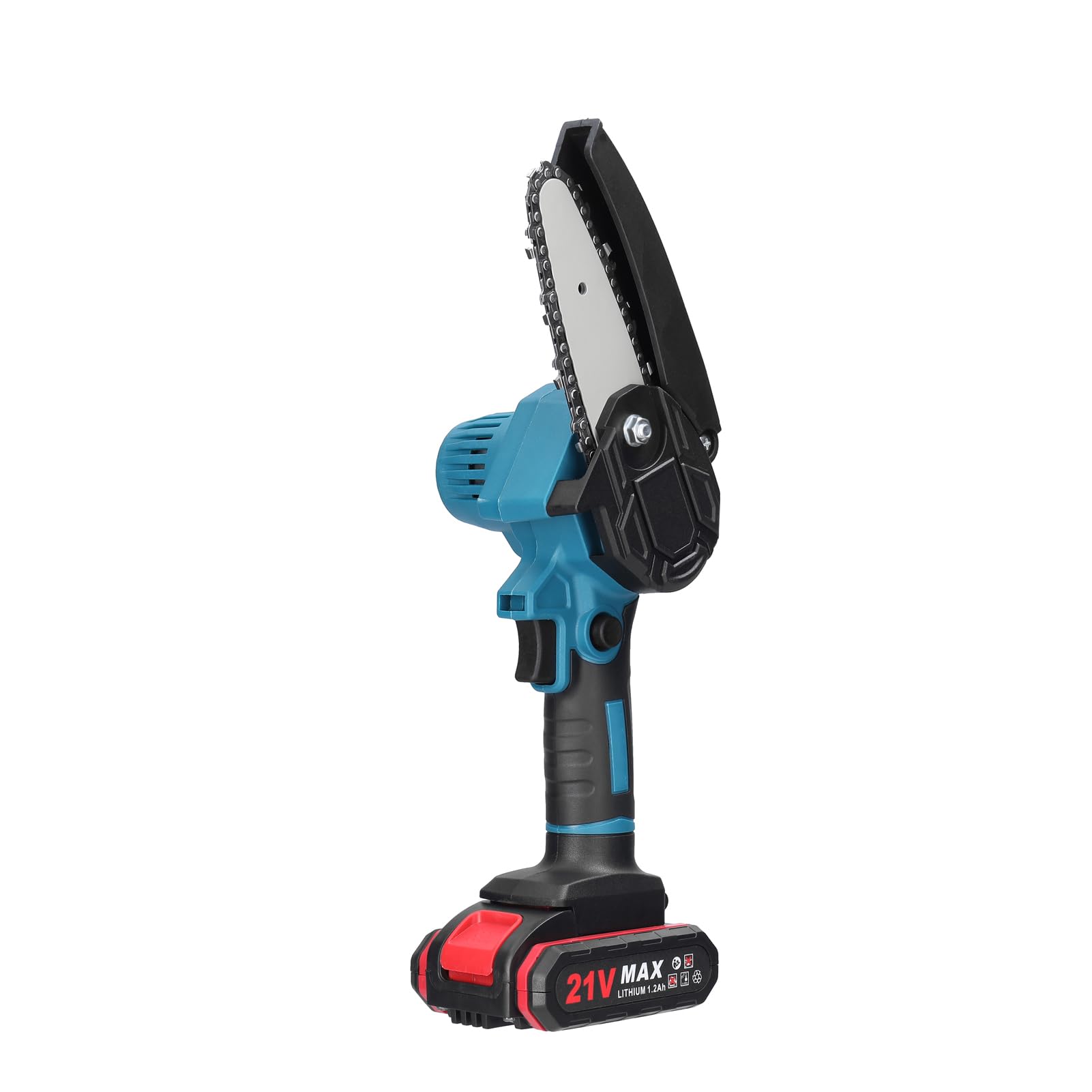 Motosierra portátil ligera, motor de cepillo de 21 V, para cortar árboles, ramas de poda, leña (batería de enchufe EU 1)