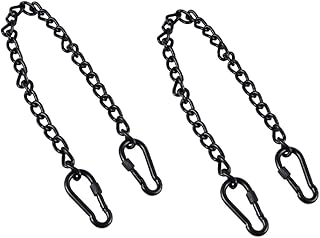 CIYODO 2 Pçs Corrente De Balanço De Aço Inoxidável Mosquetão Preto Resistente Corrente De Rede De Metal Preto Com Mosquetões Pendurado Corrente De Balanço Cadeiras Pretas Aço Inoxidável