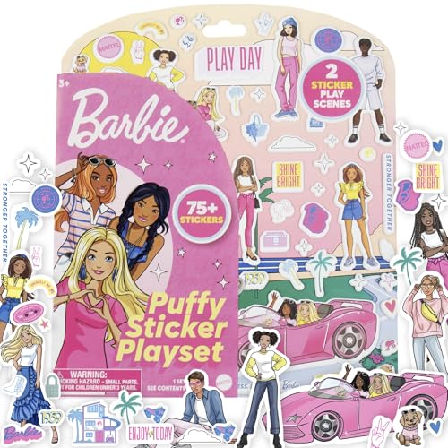 Image of Horizon Group USA Puffy Sticker Playset for Kids, Barbie