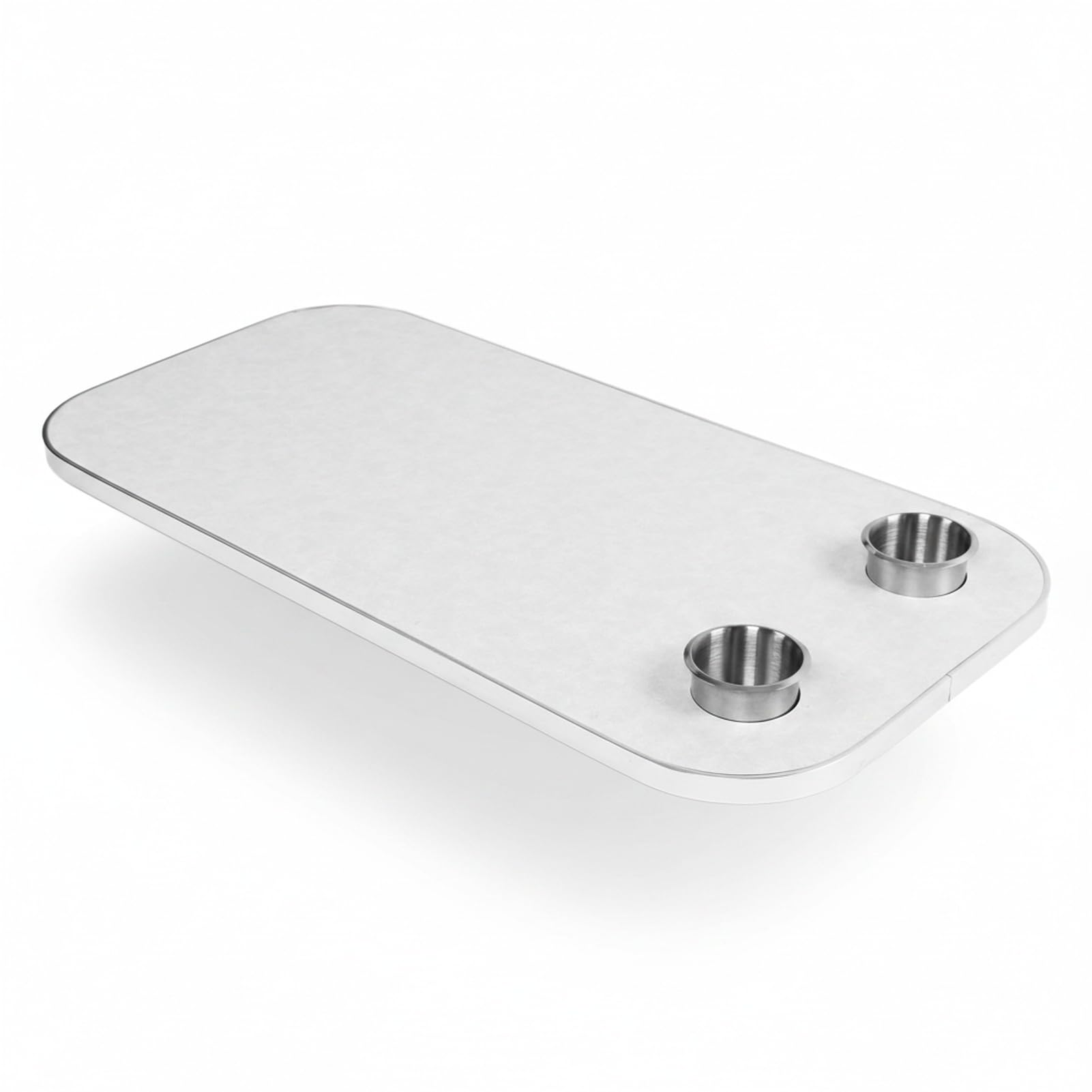 Tavolo da barca marittimo, tavolo rimovibile resistente alle intemperie con 2 tazze per Wohnmobile (Bianco)