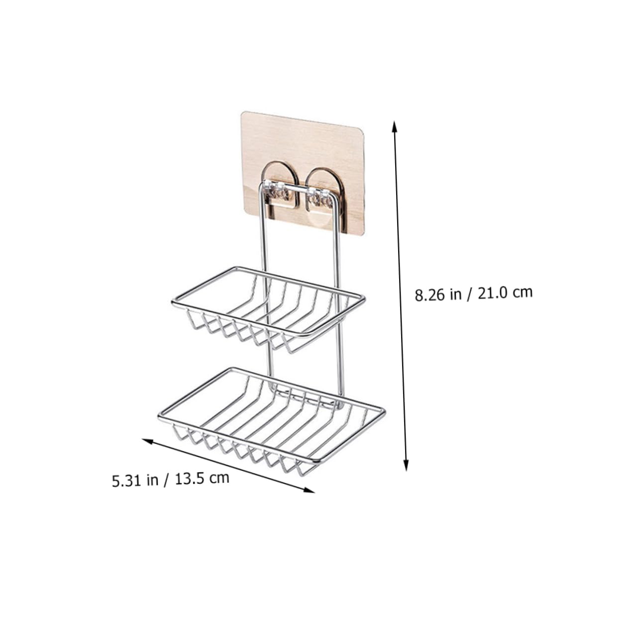 PRETYZOOM 3piezas Soporte para Jabón De Acero Inoxidable Jabonera Doble Capa para Baño Organizador De Jabón Sin Perforar Accesorio De Almacenamiento para y Lavabo