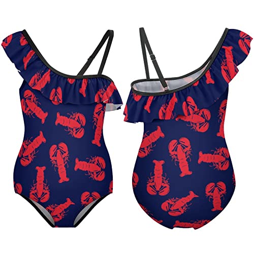 Red Lobster Girl's Swimsuit One Piece Ruffle Bathing Suit Swimwear Beachwear3