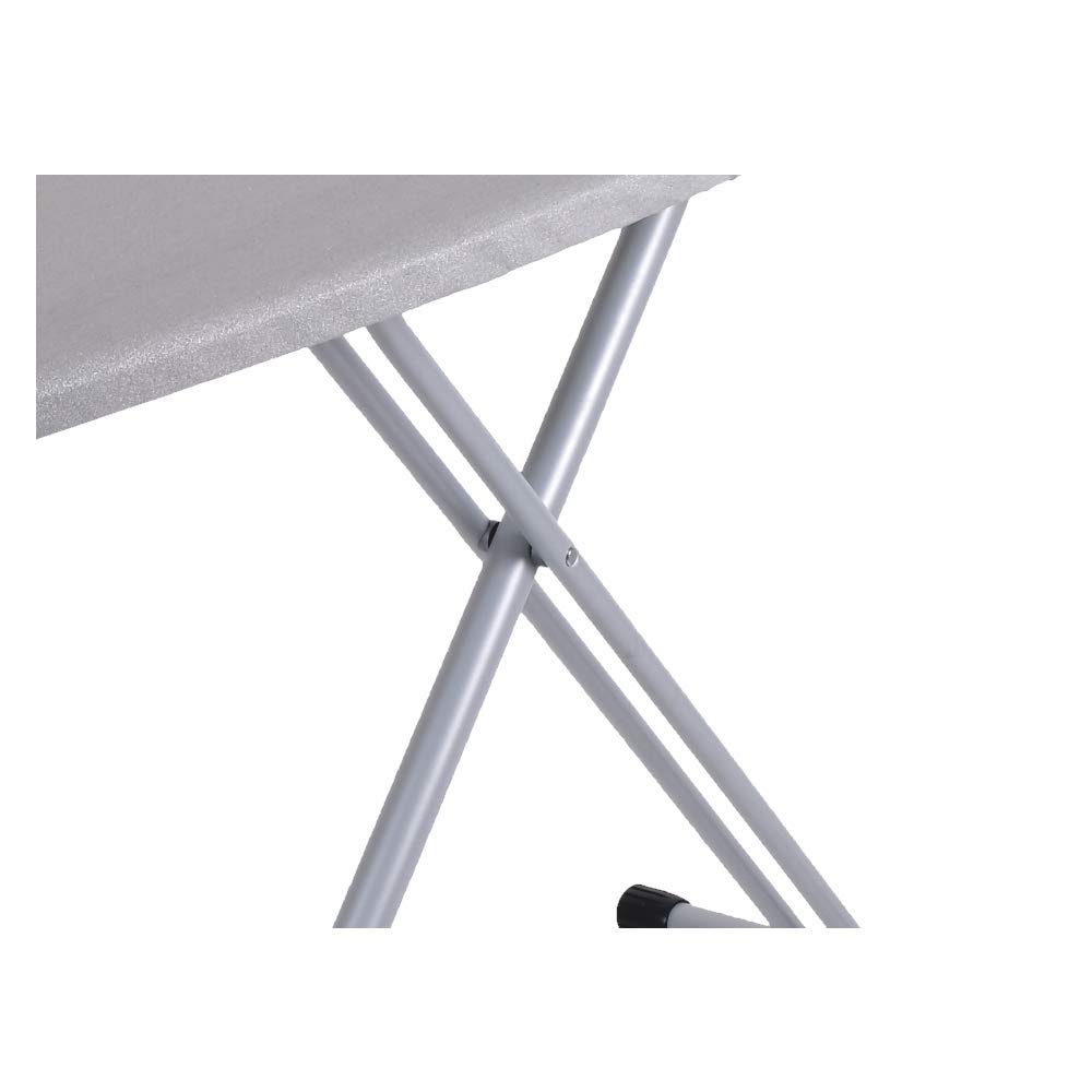 HAEGER HOME STRONG PRO - Tabla de Planchar con altura ajustable ininterrumpida hasta 94 cm, descanso para hierro dibujado también para los generadores de vapor, Gris Metalizado 124 x 40 cm