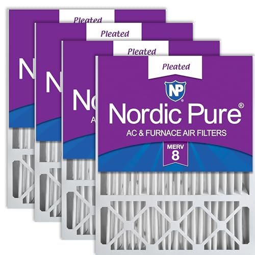 Image of Nordic Pure 20x25x5 Honeywell /Lennox Replacement MERV 8 Air Filters 4 Pack | Actual Size: 19 7 /8 x 24 7 /8 x 4 3 /8 Made in USA, Standard HVAC Filtration, Larger Airborne Particles, Lint, Dust & Pollen