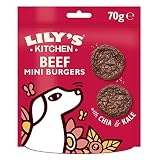 Lily’s Kitchen Leckerchen für ausgewachsene Hunde 8er Pack (8 x 70 g) Mini Burgers mit 80 % Rind