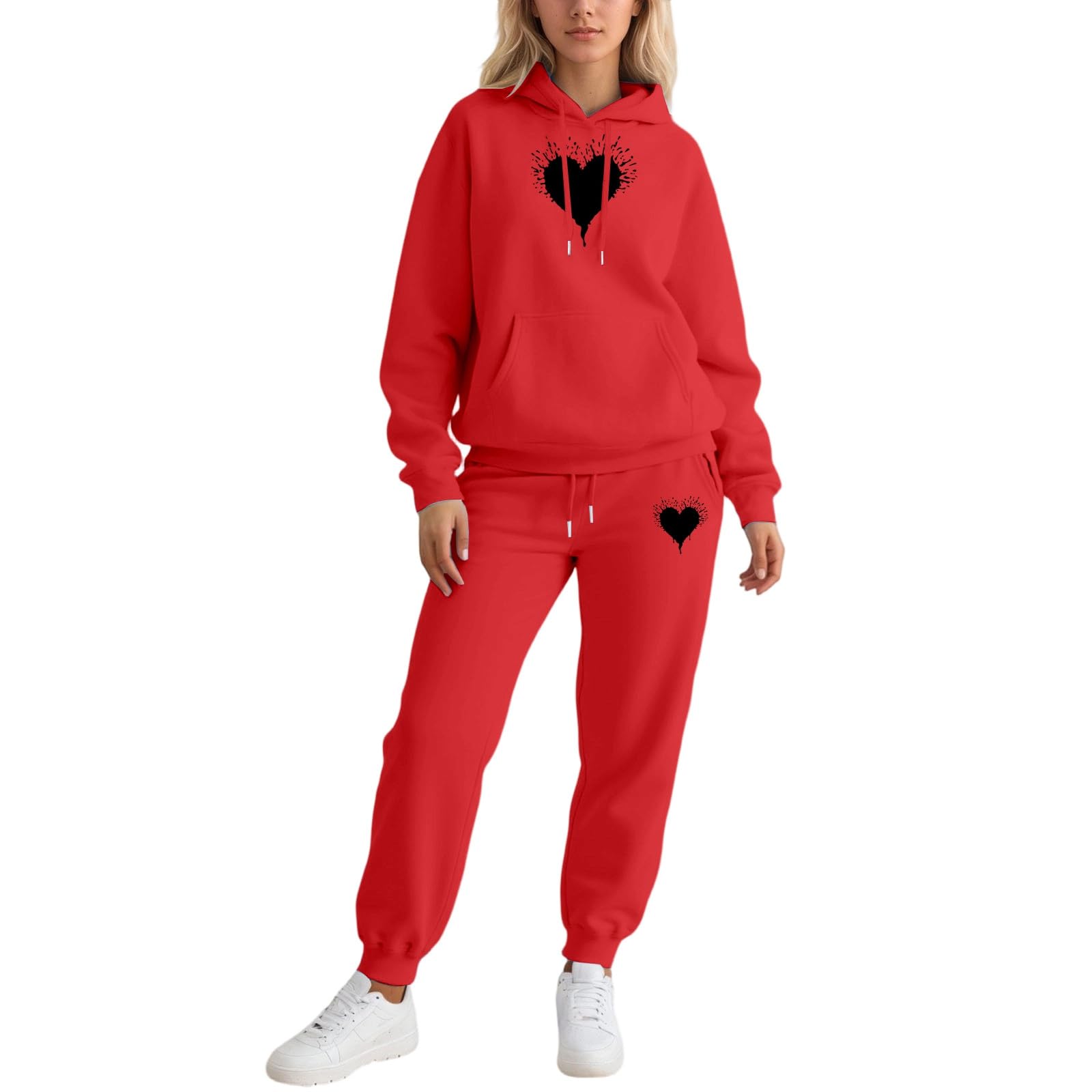 Générique Survêtement décontracté, Pantalon de Jogging Souple avec Sweat à Capuche Assorti, idéal pour Les activités Sportives.