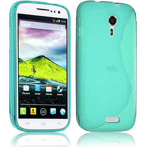 Seluxion - Housse Etui Coque S-Line Couleur Bleu Translucide pour Wiko Cink Five + Film de Protection