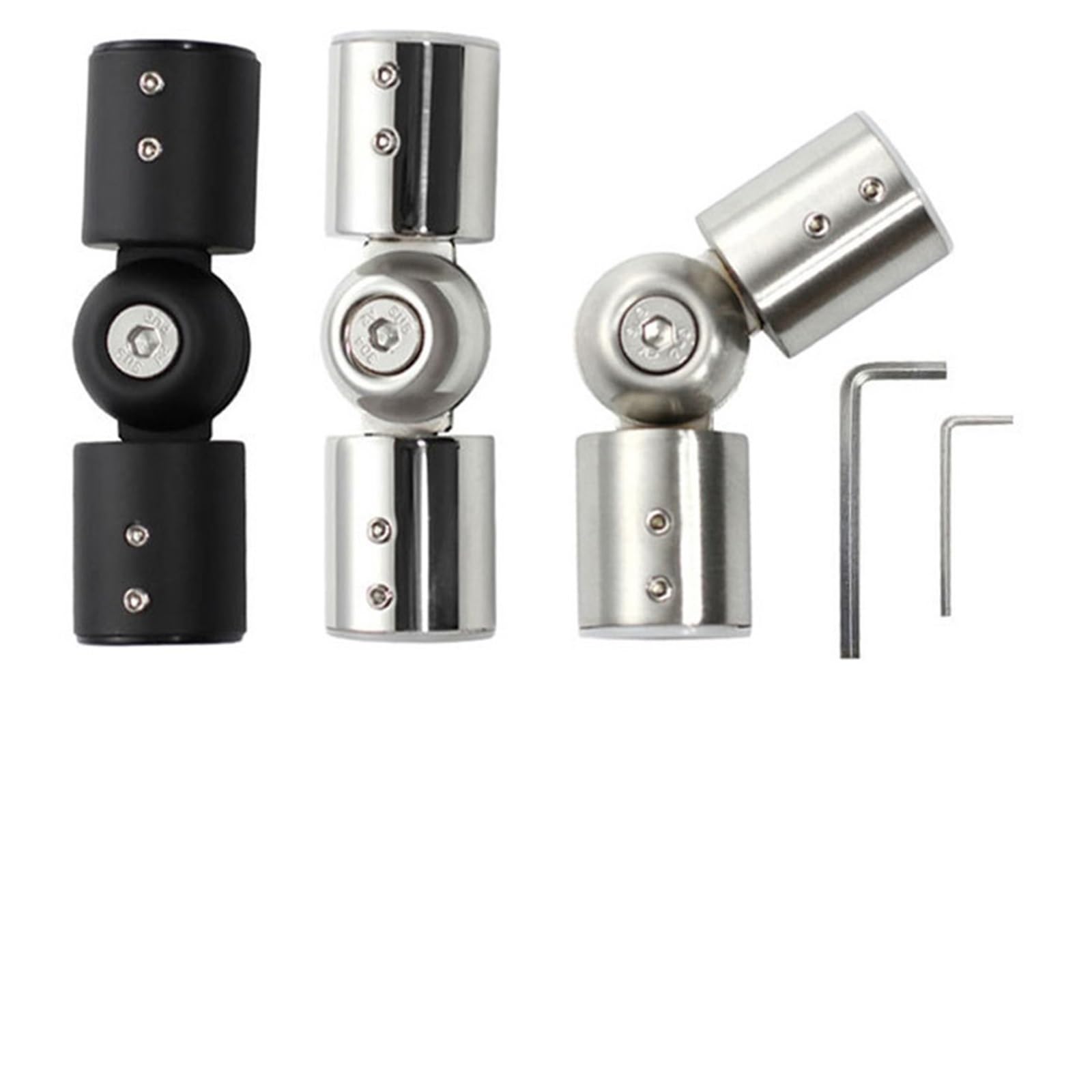 Corner Curtain Rod Connectors Adjustable Rod Corner Connector 90 To 180 Degrees Stainless Steel Elbow Shower Room For Bay Window Hardware(19mm Brushed)