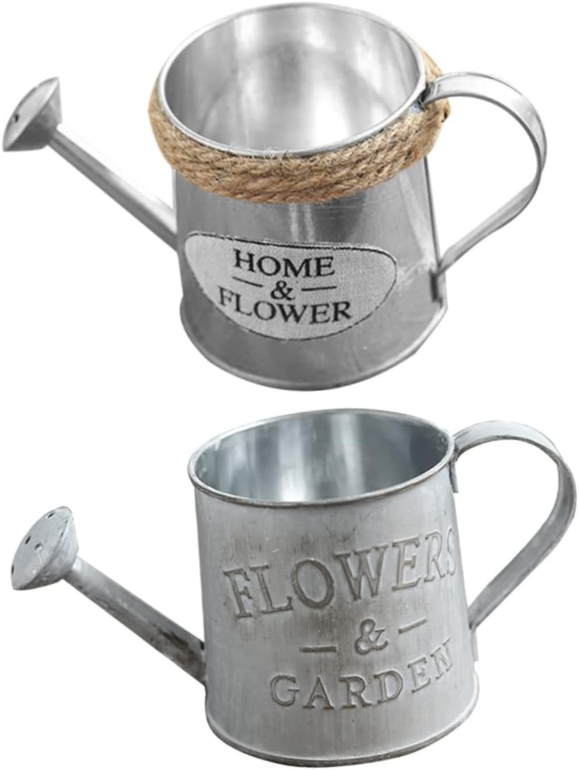 Artibetter 2pcs Tin Watering Can Vases for Centerpieces