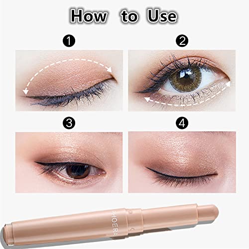 Go Ho Matte Black Eyeshadow Stick,Eyeshadow Pencil Crayon Brightener Stick, Waterproof Cream Eyeshadow Pen Smooth Easy To Color,102# Carbon #TOP2